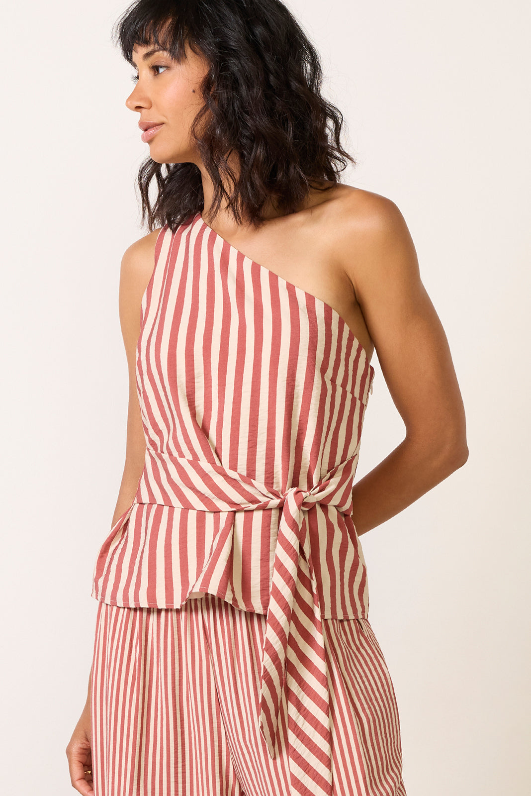 Avery One Shoulder Stripe Top
