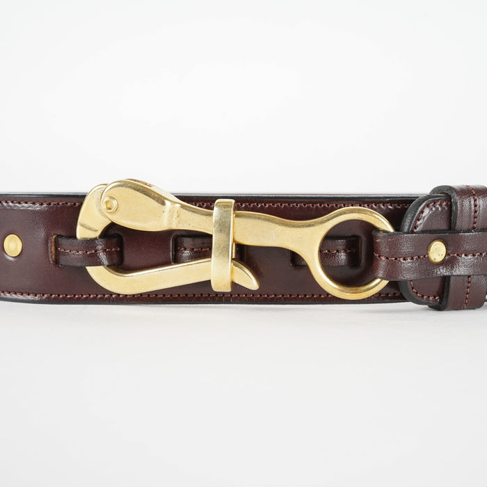 1 1/2" Pelican Belt with Unique Buckle - Havana