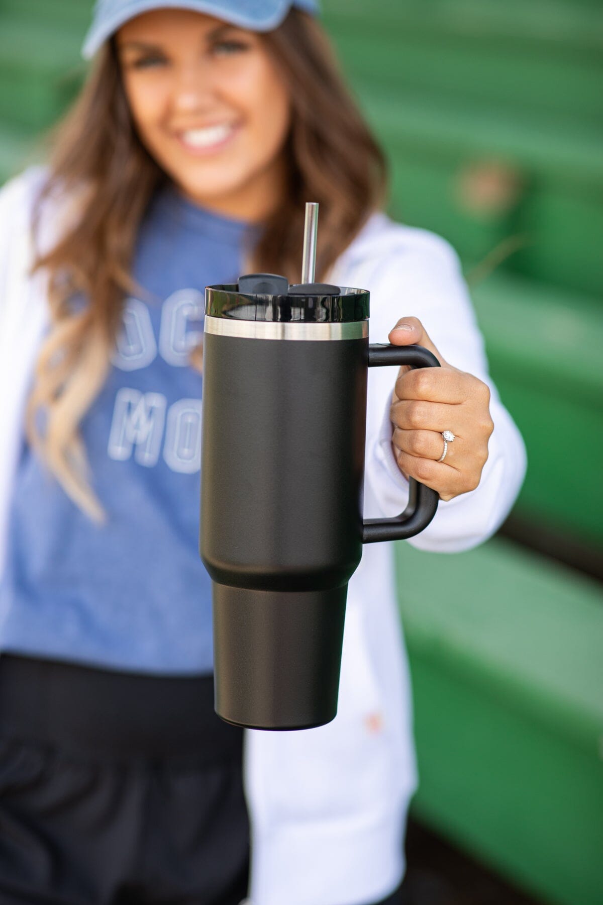 Black 40oz Tumbler With Handle