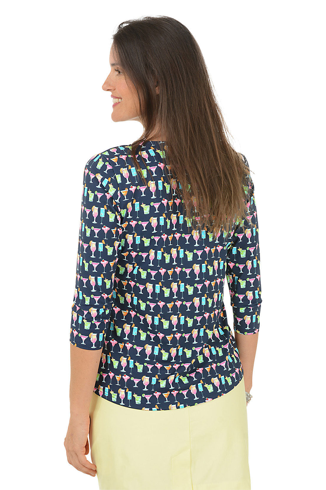 Tropical Cocktails UPF50+ V-Neck Top