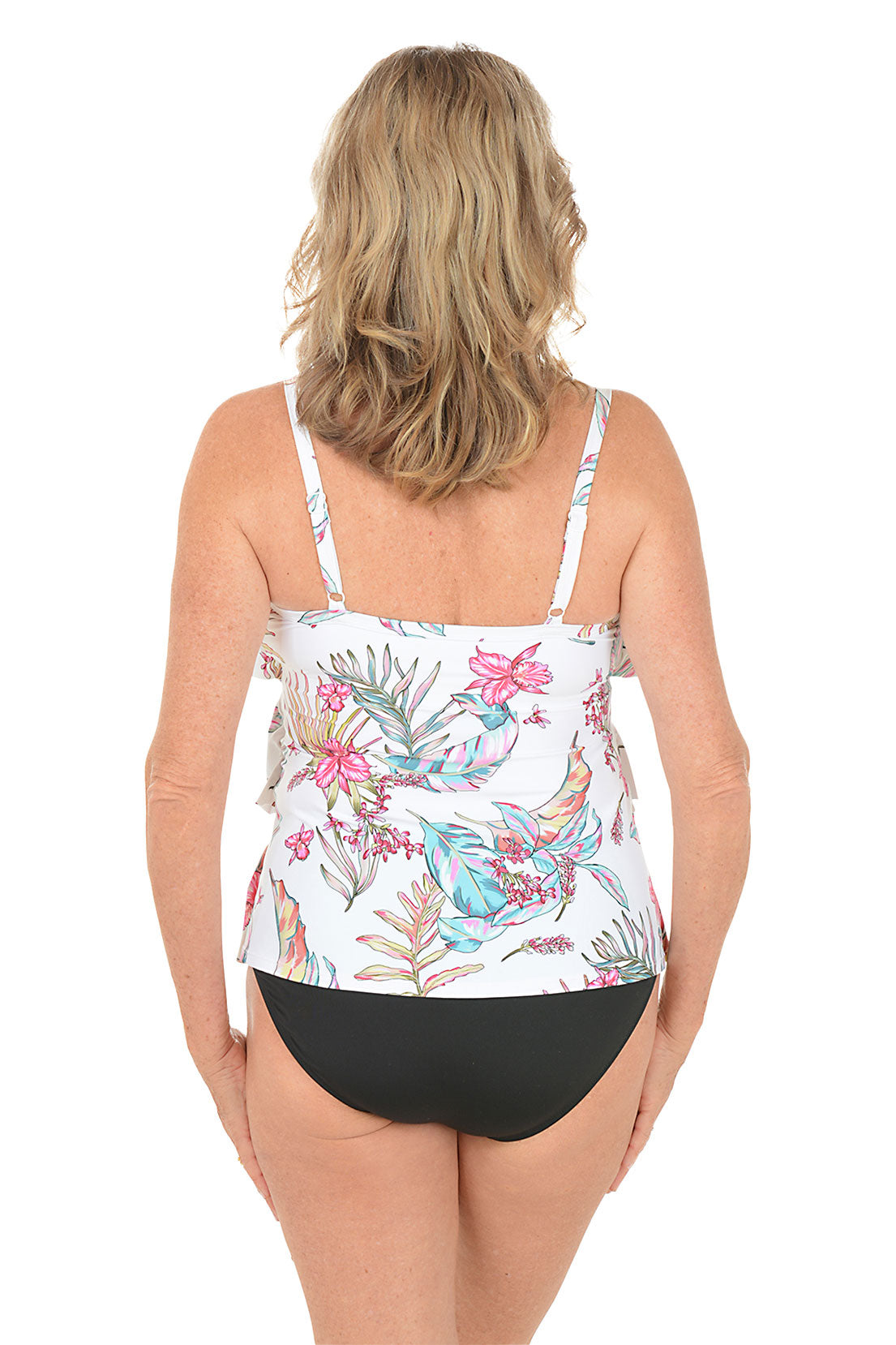White Endless Summer Ruffle Tankini Top