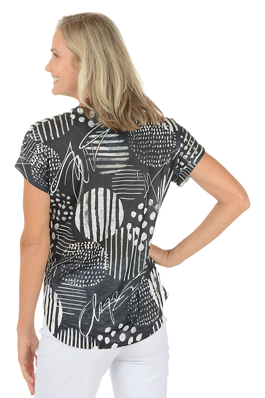 Zippy Slub Knit Short Sleeve Top