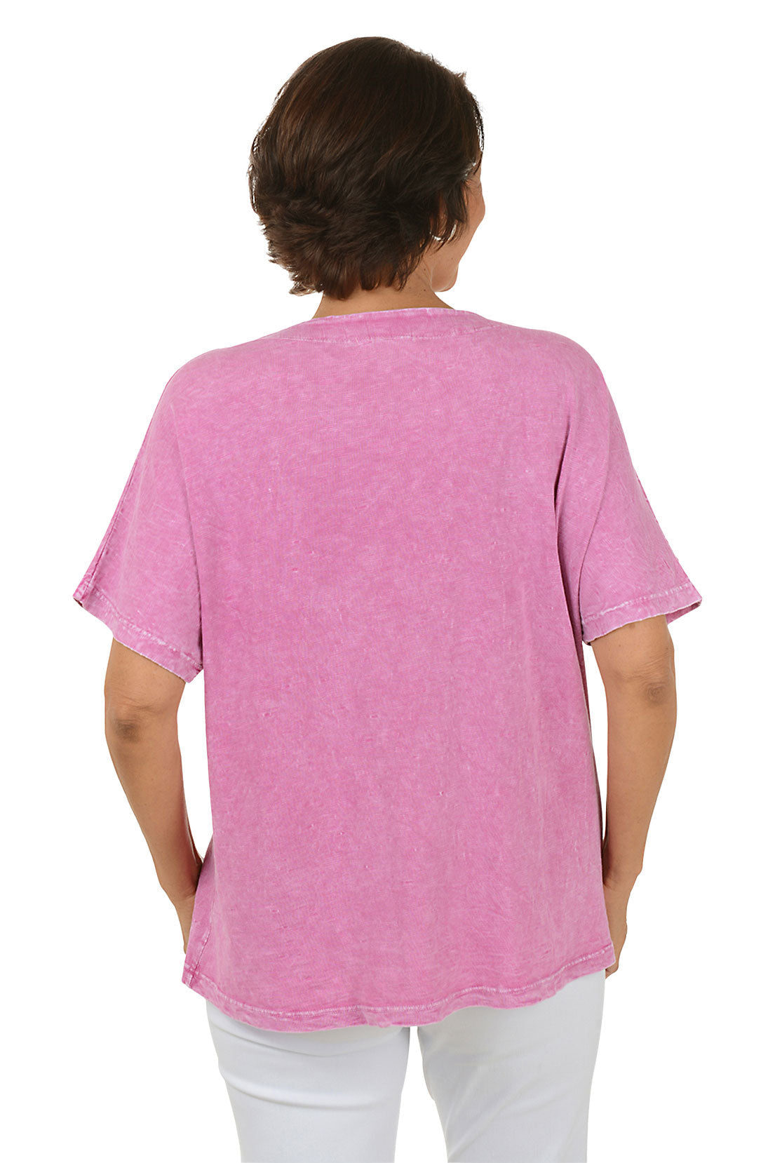 Tulips Ribbed Pocket Short Sleeve Top