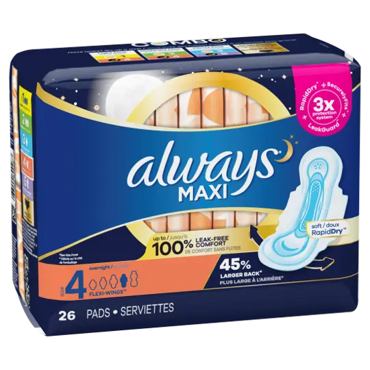 Always Maxi Leak Free W/Wings 26ct - 4