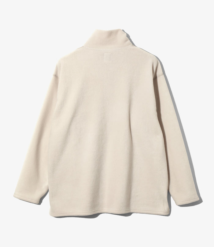 Half Zipped Shirt - Beige - Poly Fleece