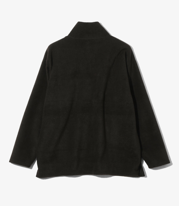 Half Zipped Shirt - Black - Poly Fleece