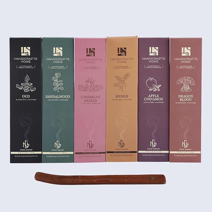 Handmade Handicrafts Home Incense Sticks Variety – 240 Natural, Long-Burning Sticks with Holder
