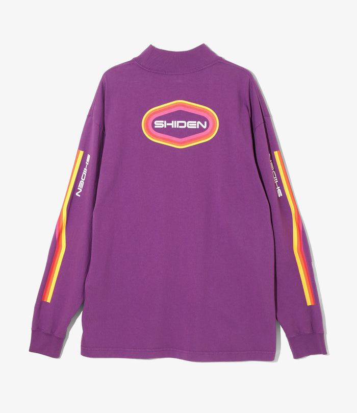 L/S Mock Neck Tee - Purple - Decal