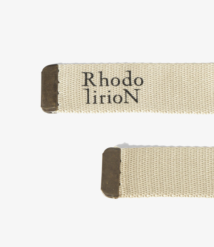 Narrow Canvas Ribbon Belt - Beige