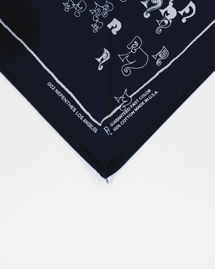 Nepenthes Los Angeles - 1-Year Anniversary Bandana - Scattered "N" - Navy