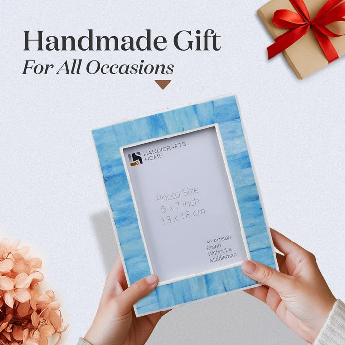 Picture Frame Mosaic Collection Bone Inlay Turquoise – 4x6 & 5x7"