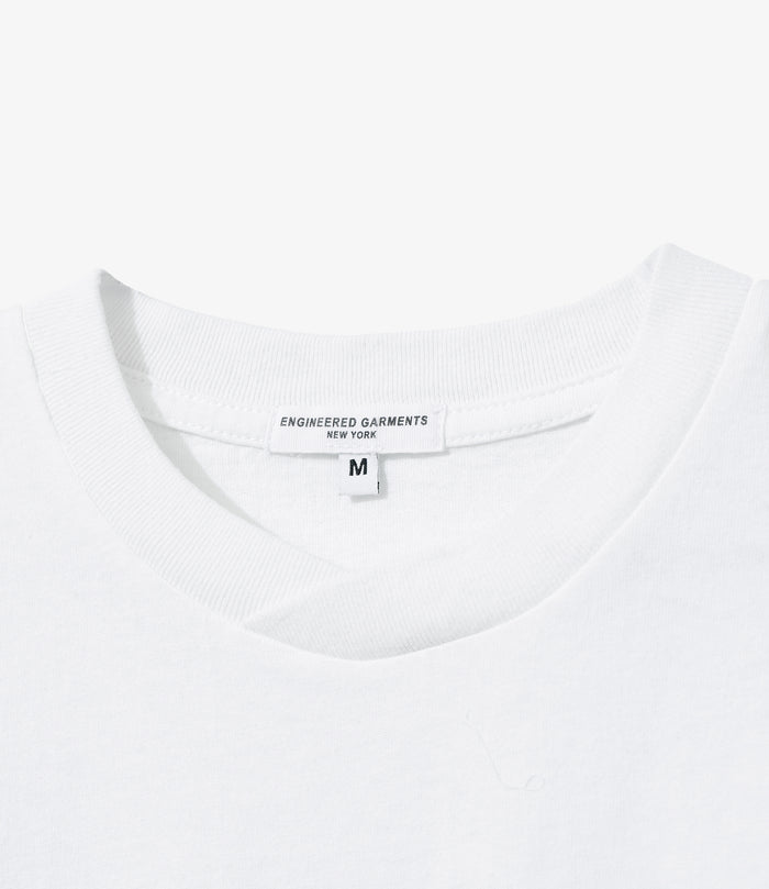 Plain Cross Crew Neck T-Shirt - White