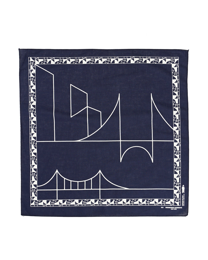 Printed Bandana - Navy - Stained Glass