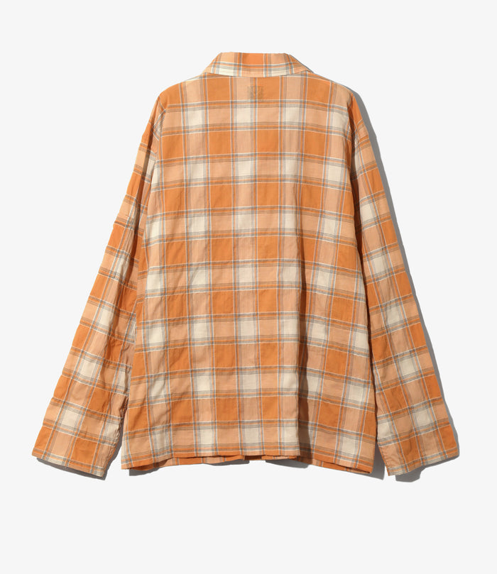 Ranger Shirt - Orange - Cotton Lawn Shirring / Plaid