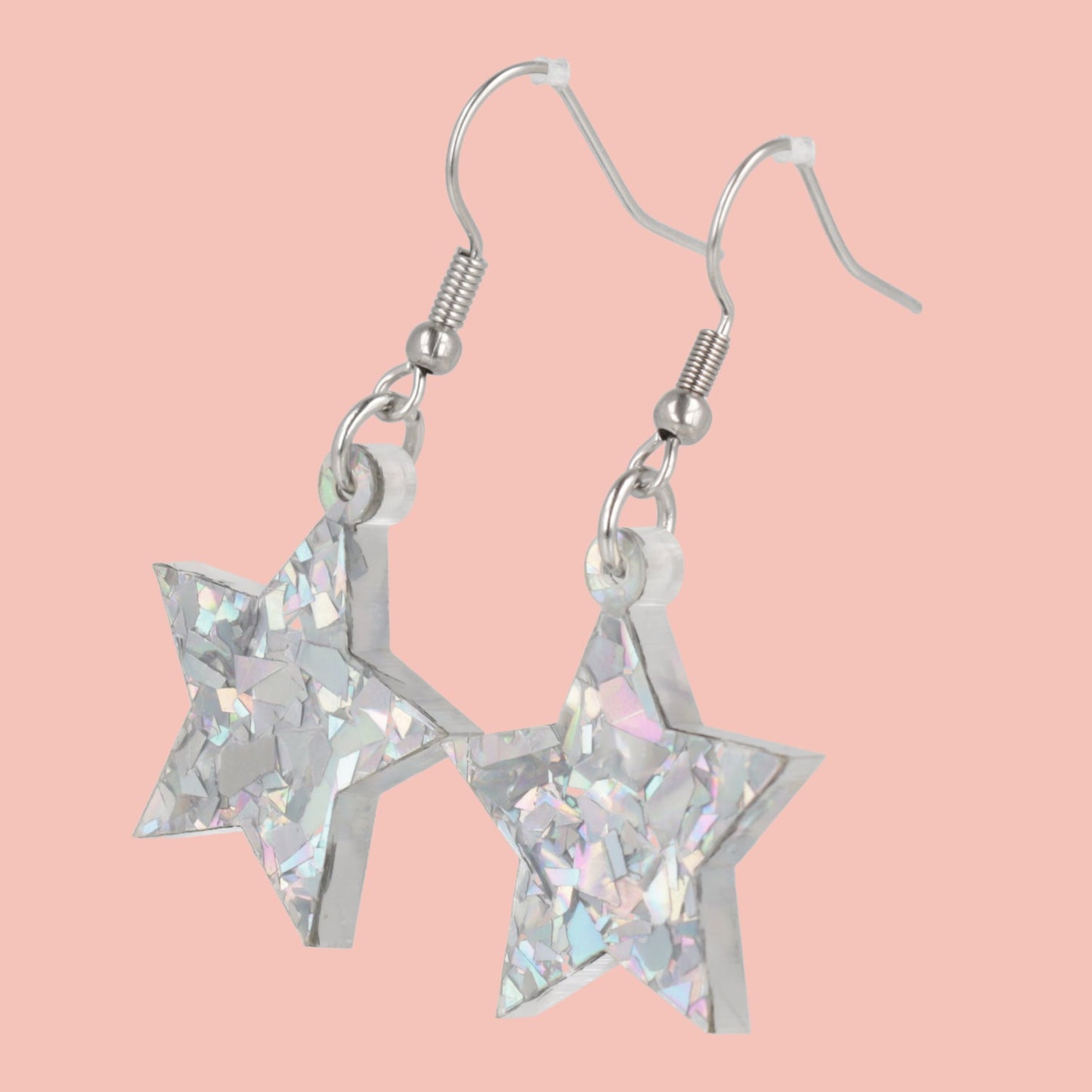 Silver Confetti Stars Earrings