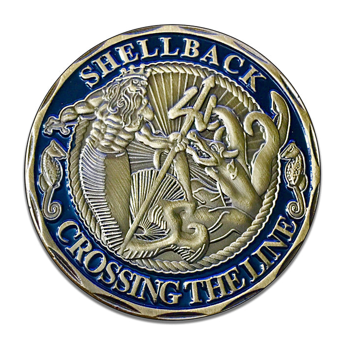 United States Navy Shellback Crossing The Line Inch Circle Aluminum Sign
