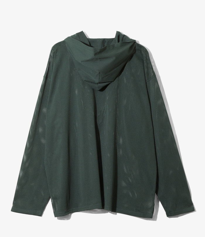 Zipped Hoody - Dk.Green - Knit Mesh