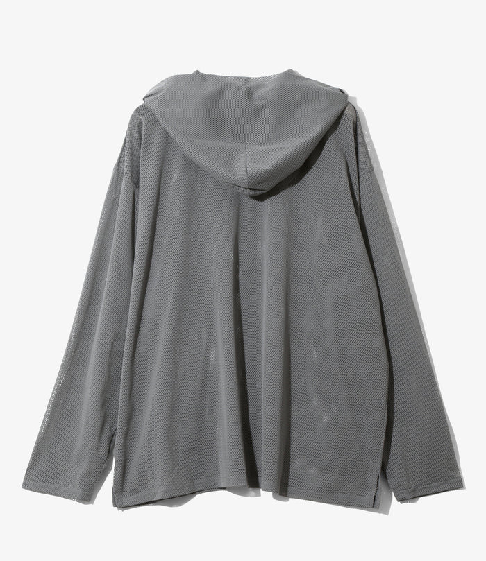 Zipped Hoody - Grey - Knit Mesh