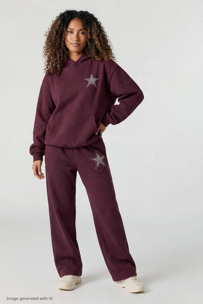 Fleece Rhinestone Hoodie