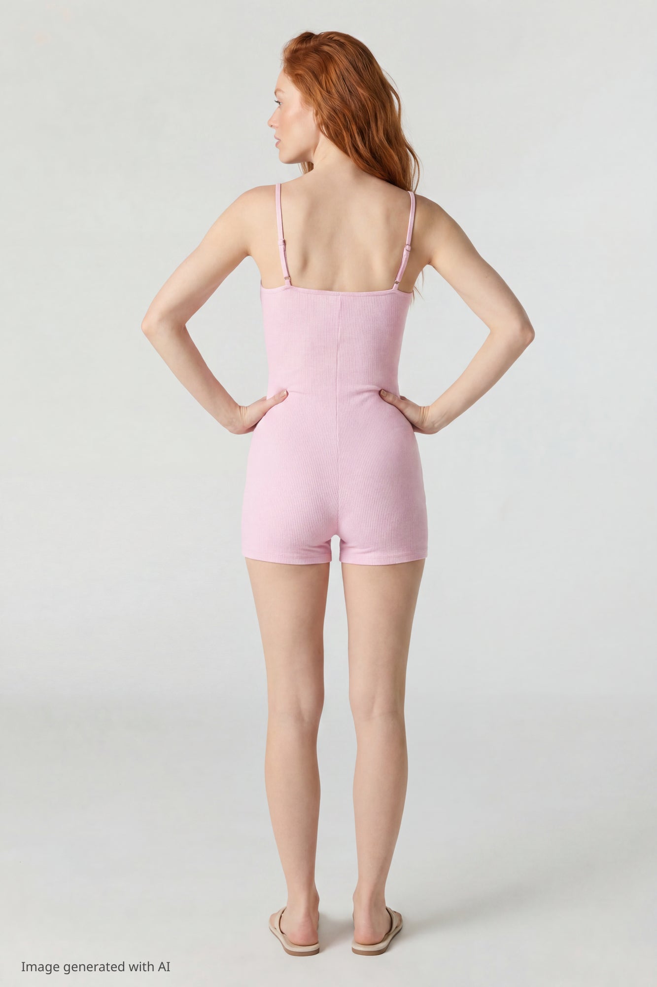 Soft Ribbed Lace Trim Romper