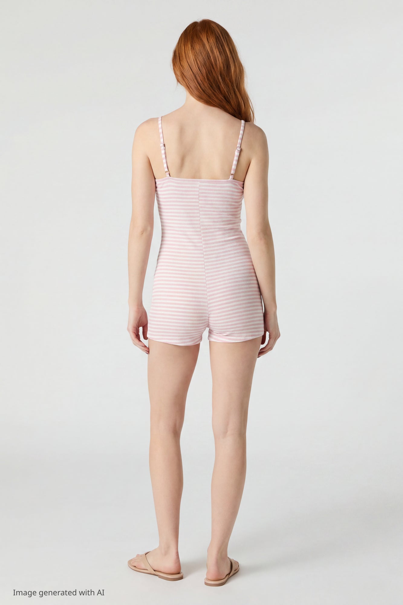 Soft Ribbed Lace Trim Romper