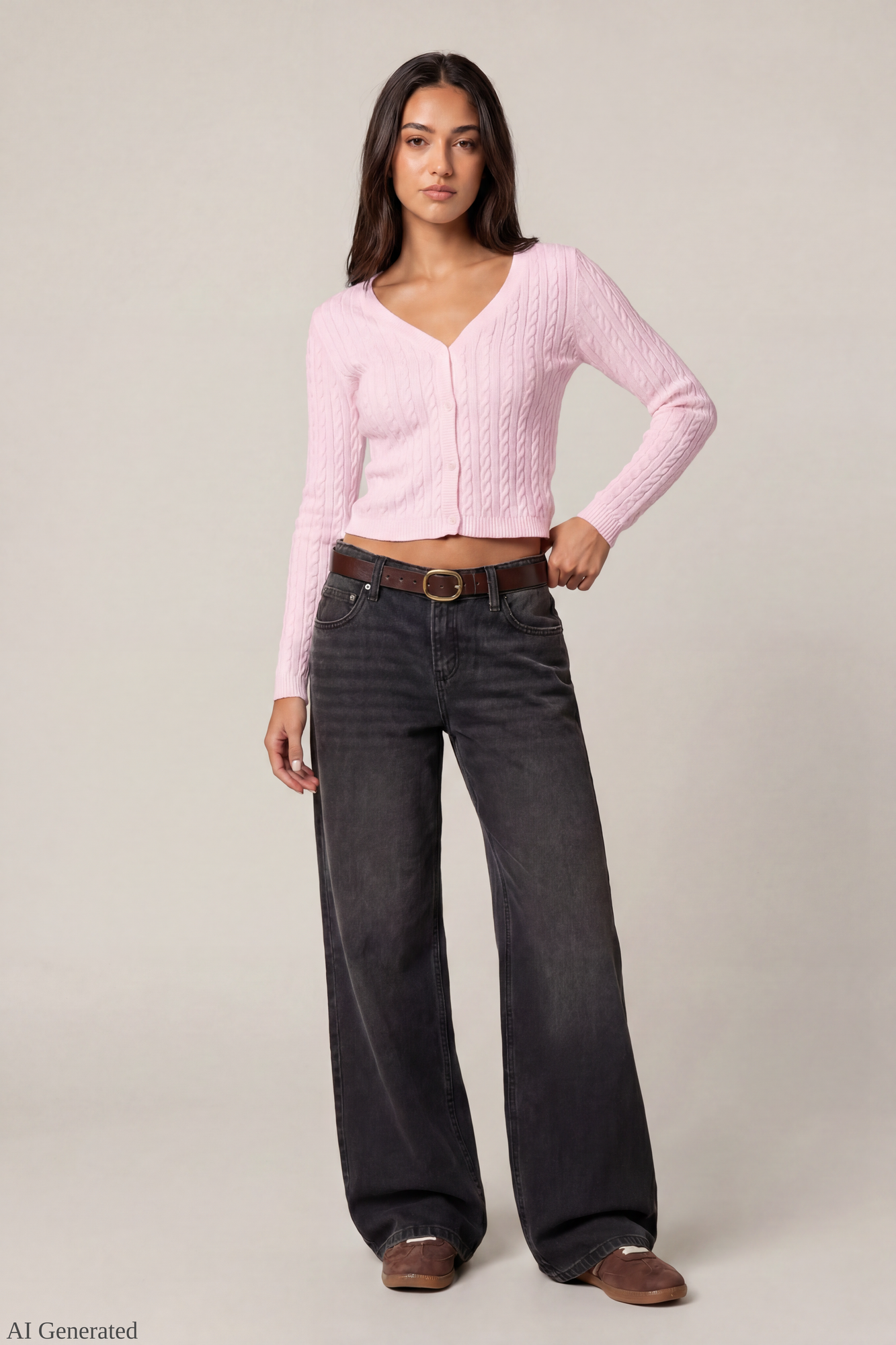 Cable Knit Button-Up Cardigan