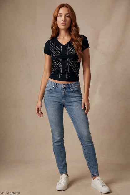 Graphic V-Neck T-Shirt