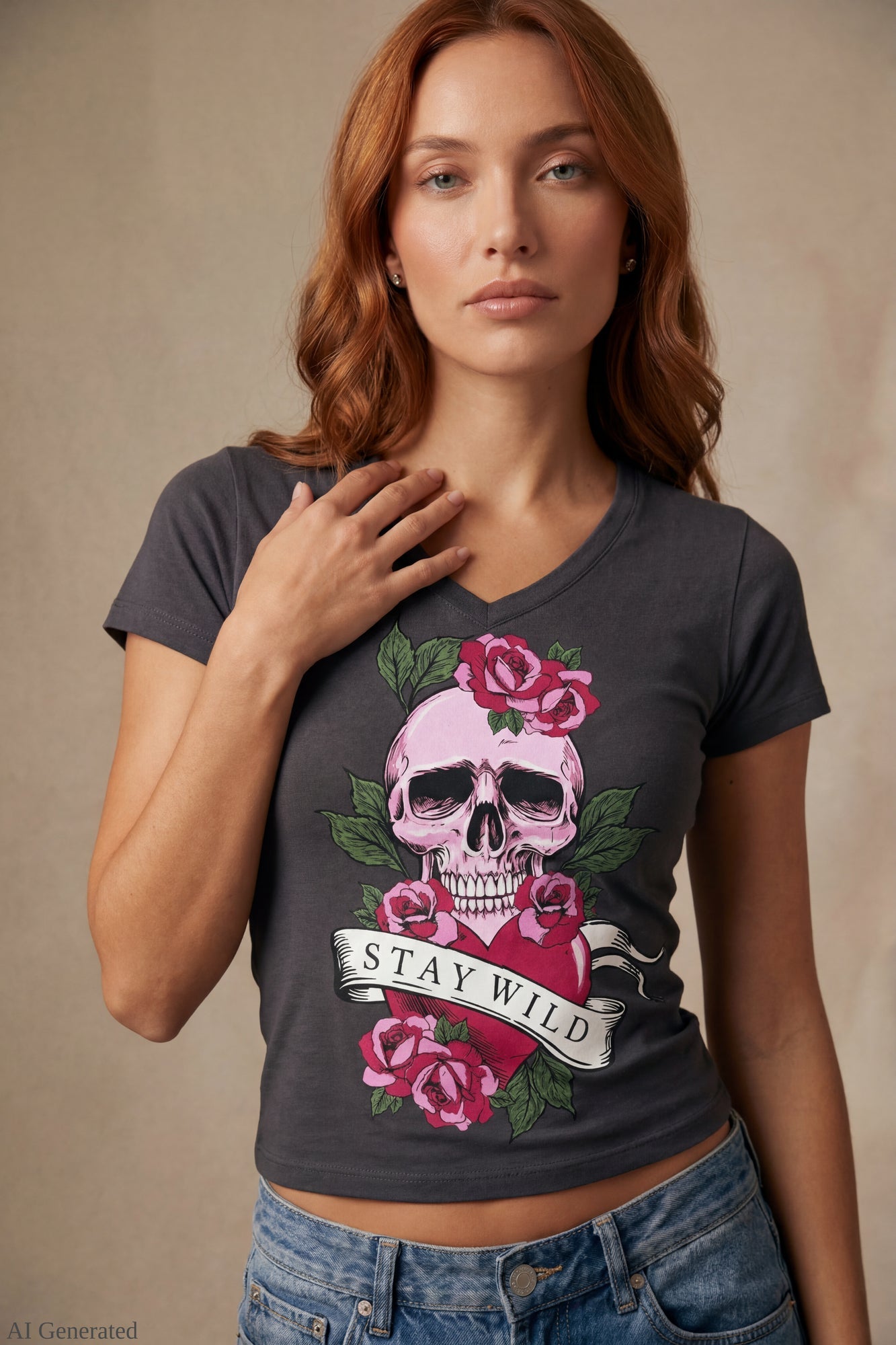 Graphic V-Neck T-Shirt