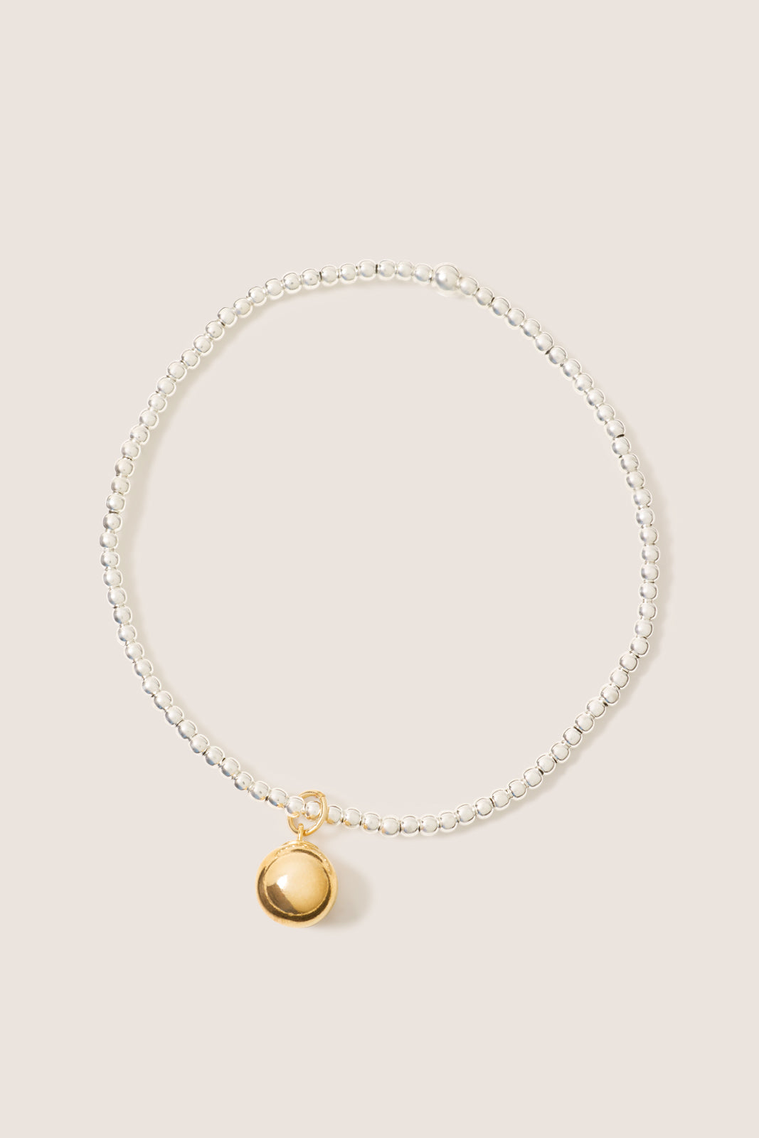 Classic Mixed Metal 2mm Bracelet w. Bead