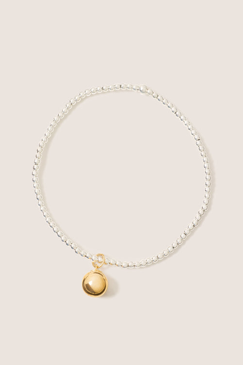 Classic Mixed Metal 2mm Bracelet w. Bead