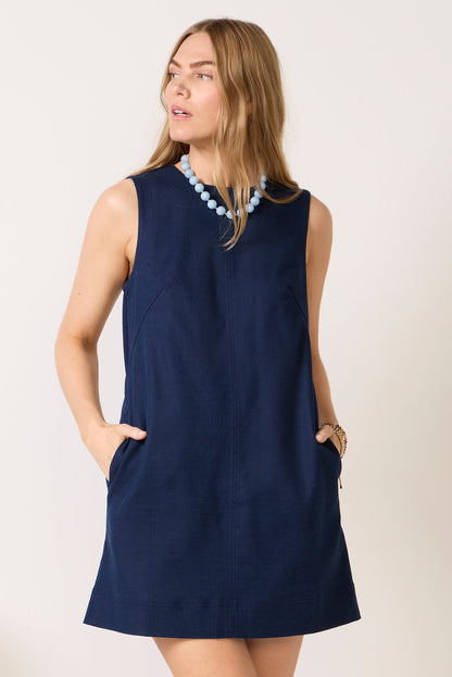 High Neck Shift Mini Dress
