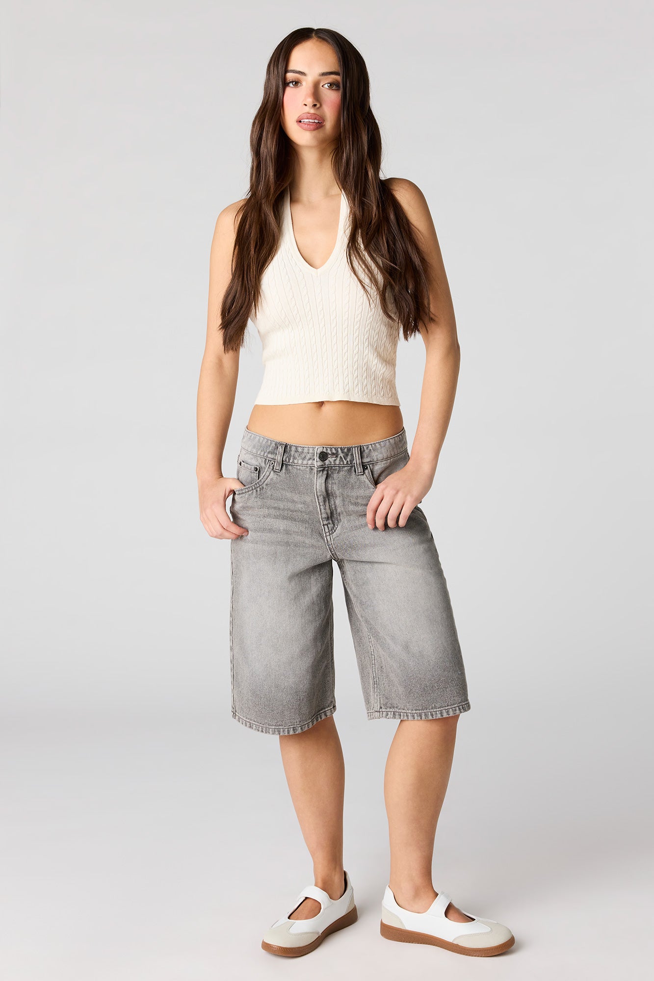 Low Rise Grey Jort 13"