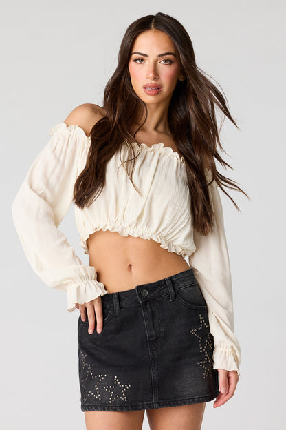 Star Studded Denim Skirt