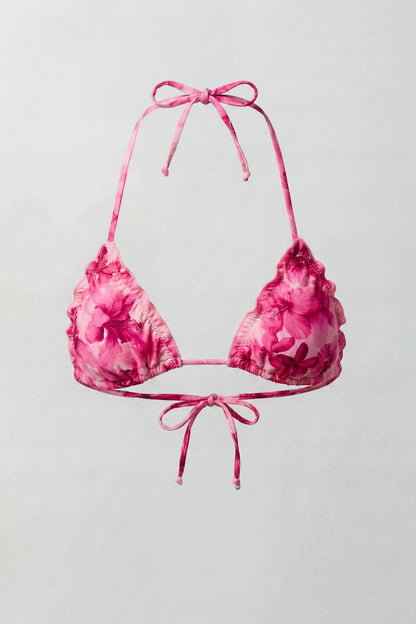 Ruffle Triangle Bikini Top
