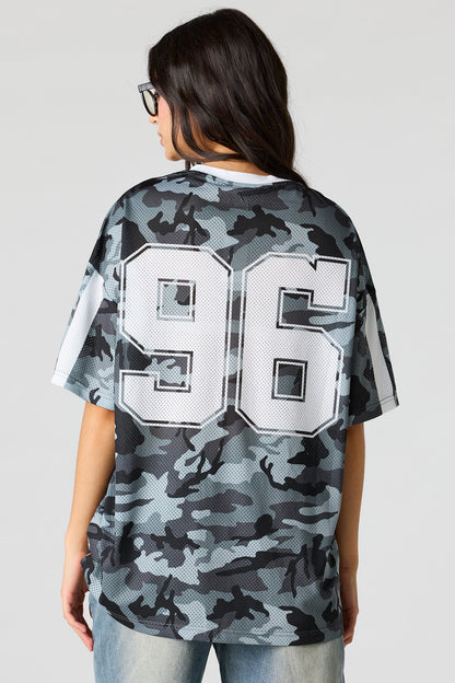 Mesh Graphic V-Neck Jersey