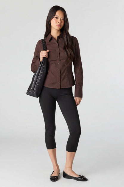 Slim Fit Button-Up Top