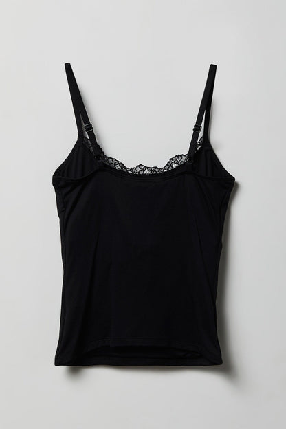 Luxe Heavy Contour Braless Lace Trim Tank