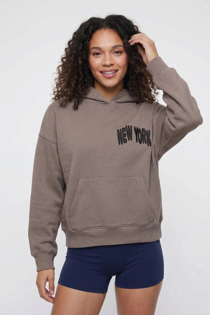 Graphic Boxy Fleece Hoodie