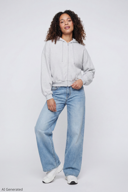 Fleece Boxy Zip Hoodie