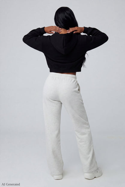 Fleece Cropped Zip Hoodie