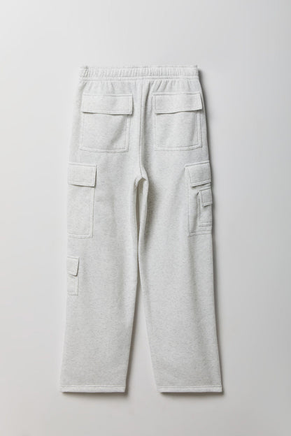 Fleece Low Rise Wide Leg Cargo Sweatpant