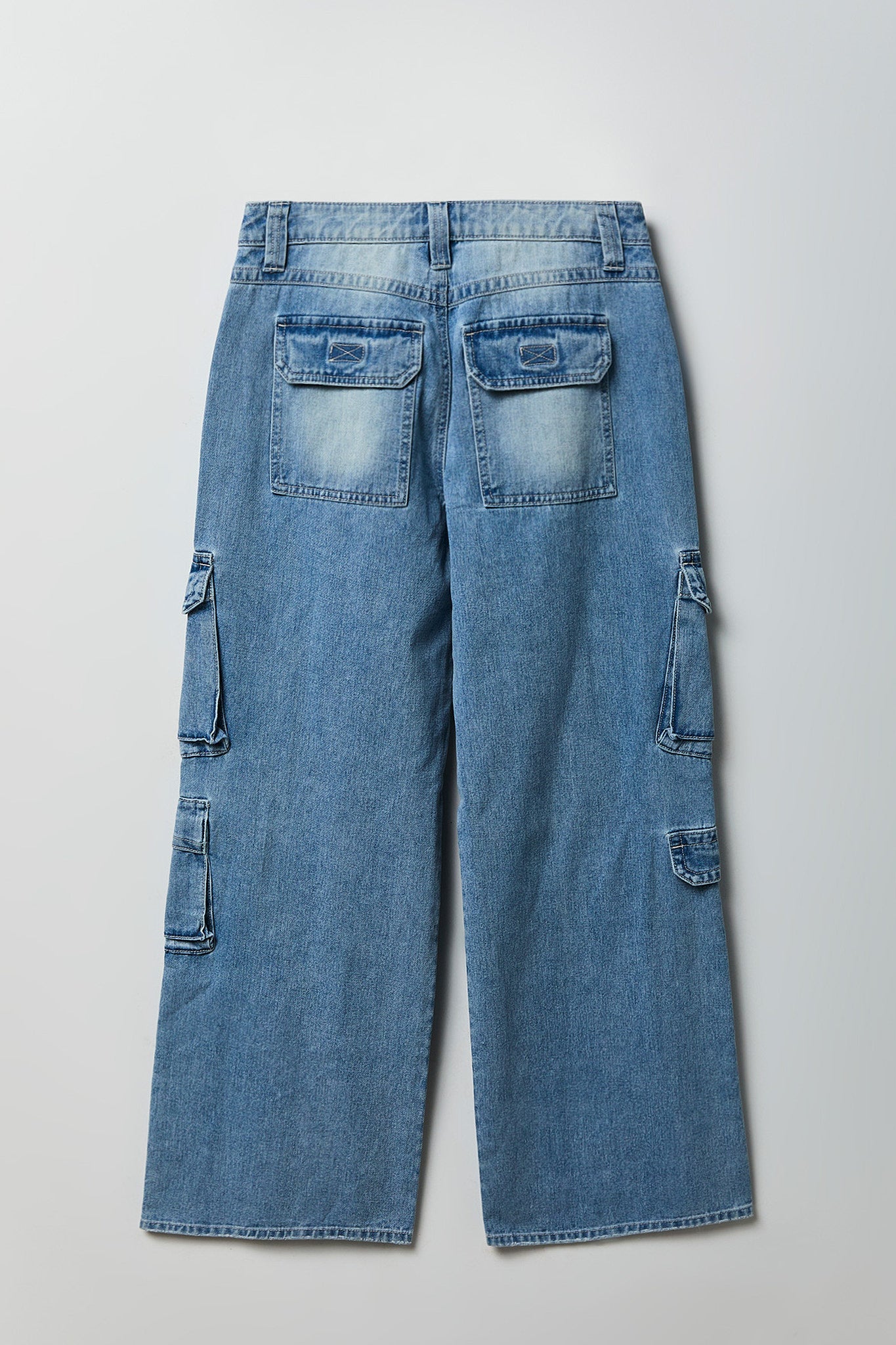 Ripped Low Rise Cargo Jean