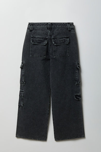 Ripped Low Rise Cargo Jean