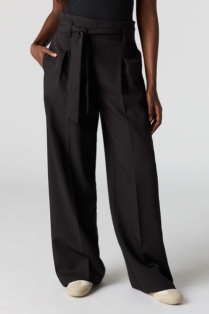 Belted Wide Leg Dress Pant