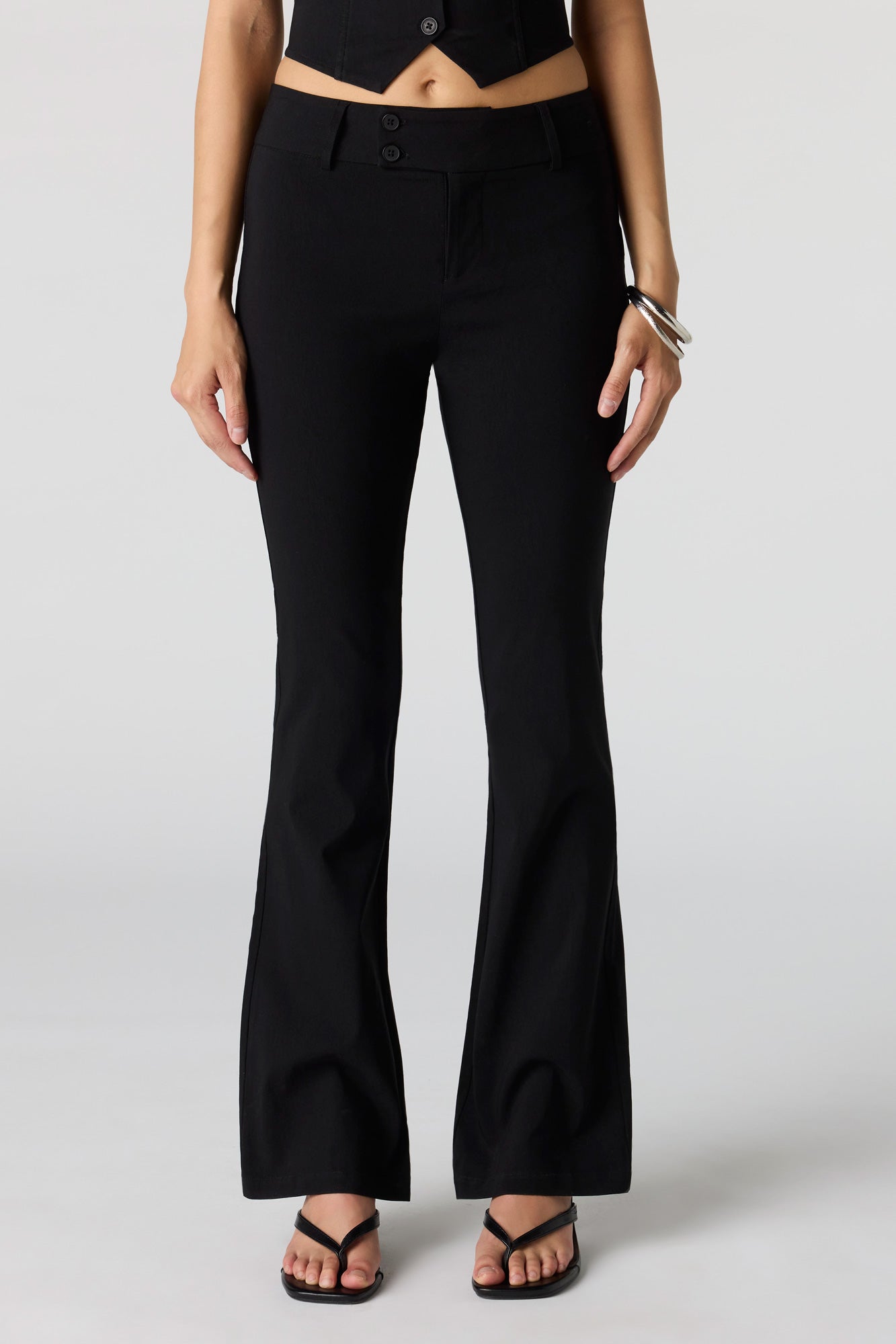 Mid Rise Flare Dress Pant