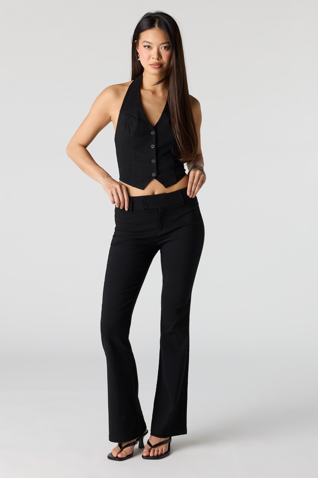 Mid Rise Flare Dress Pant