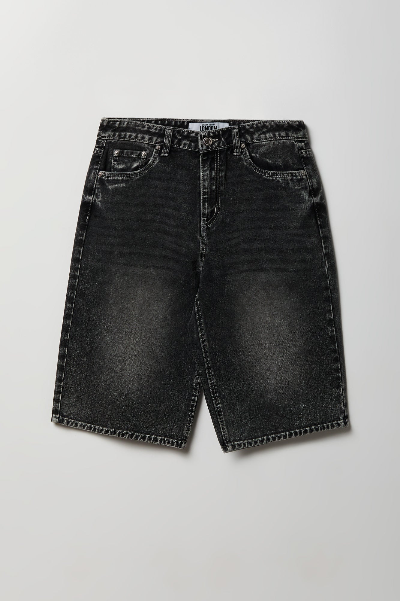 Low Rise Baggy Washed Black Jort 13"