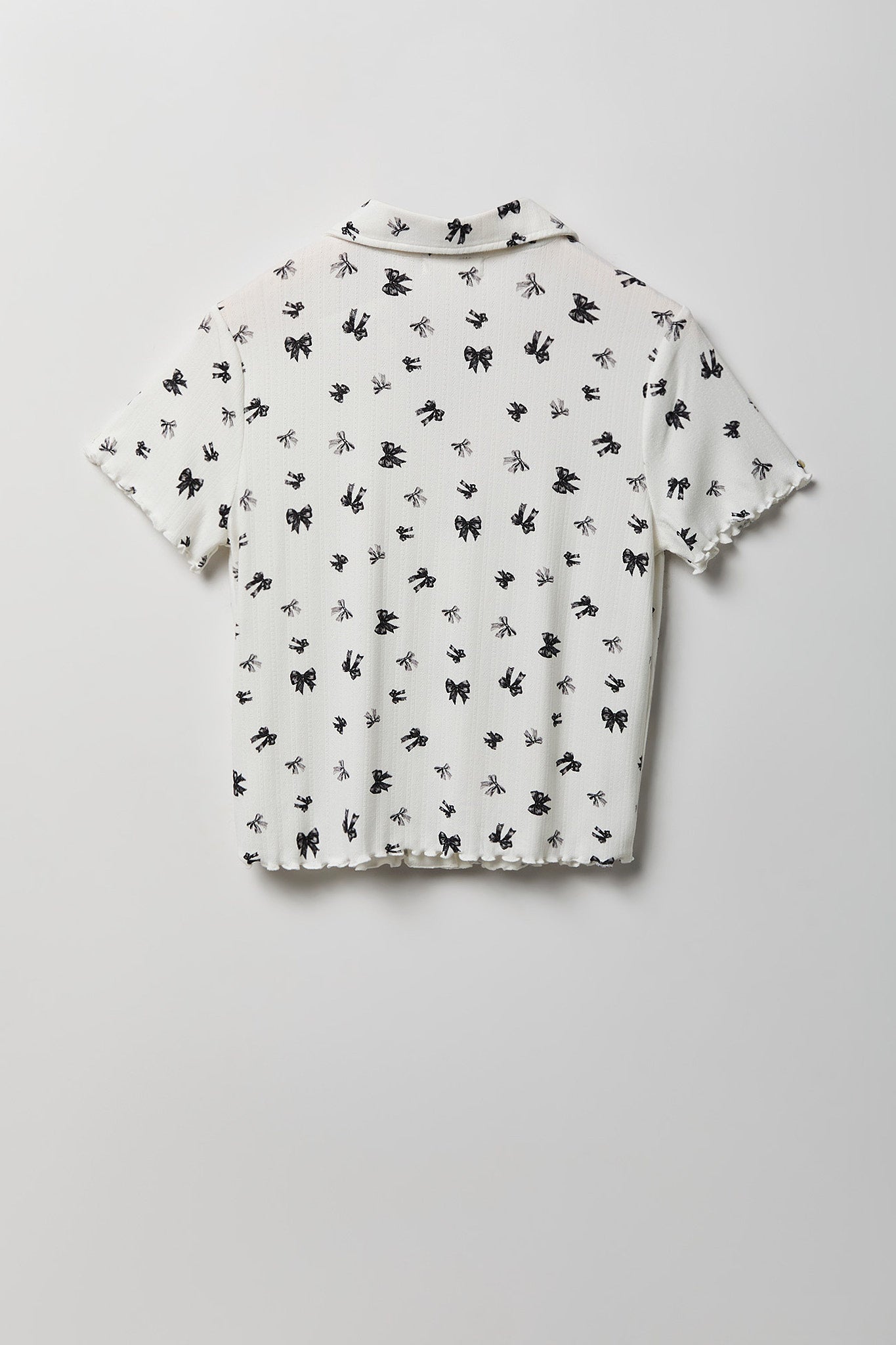 Pointelle Button-Up Top & Short Pajama Set