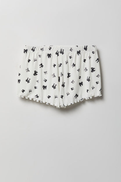 Pointelle Button-Up Top & Short Pajama Set