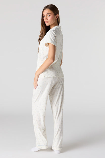 Button-Up Top & Pant Pajama Set